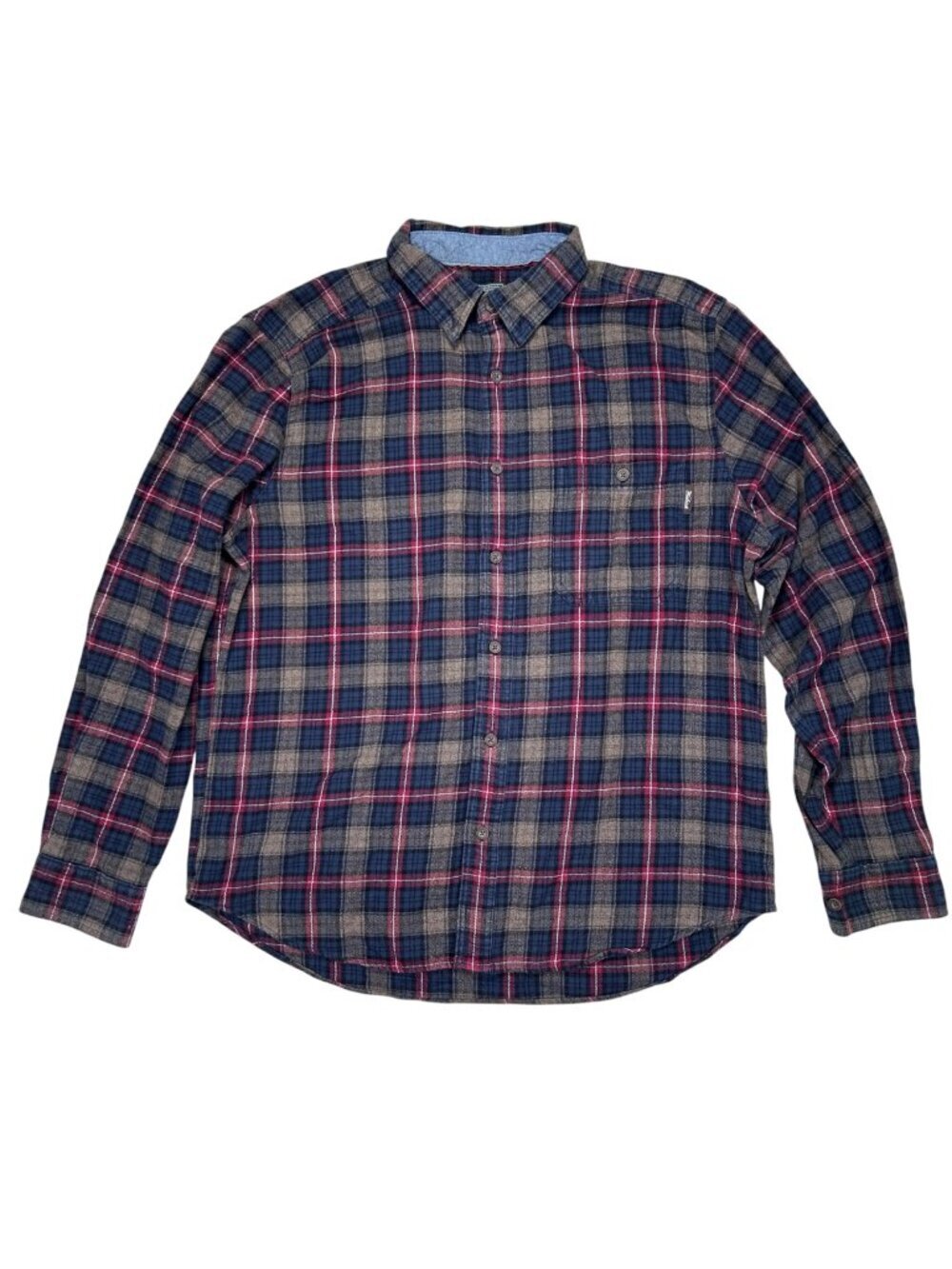 Woolrich Large Men Plaid Cotton Long Sleeve Outdoors Rugged Hiking